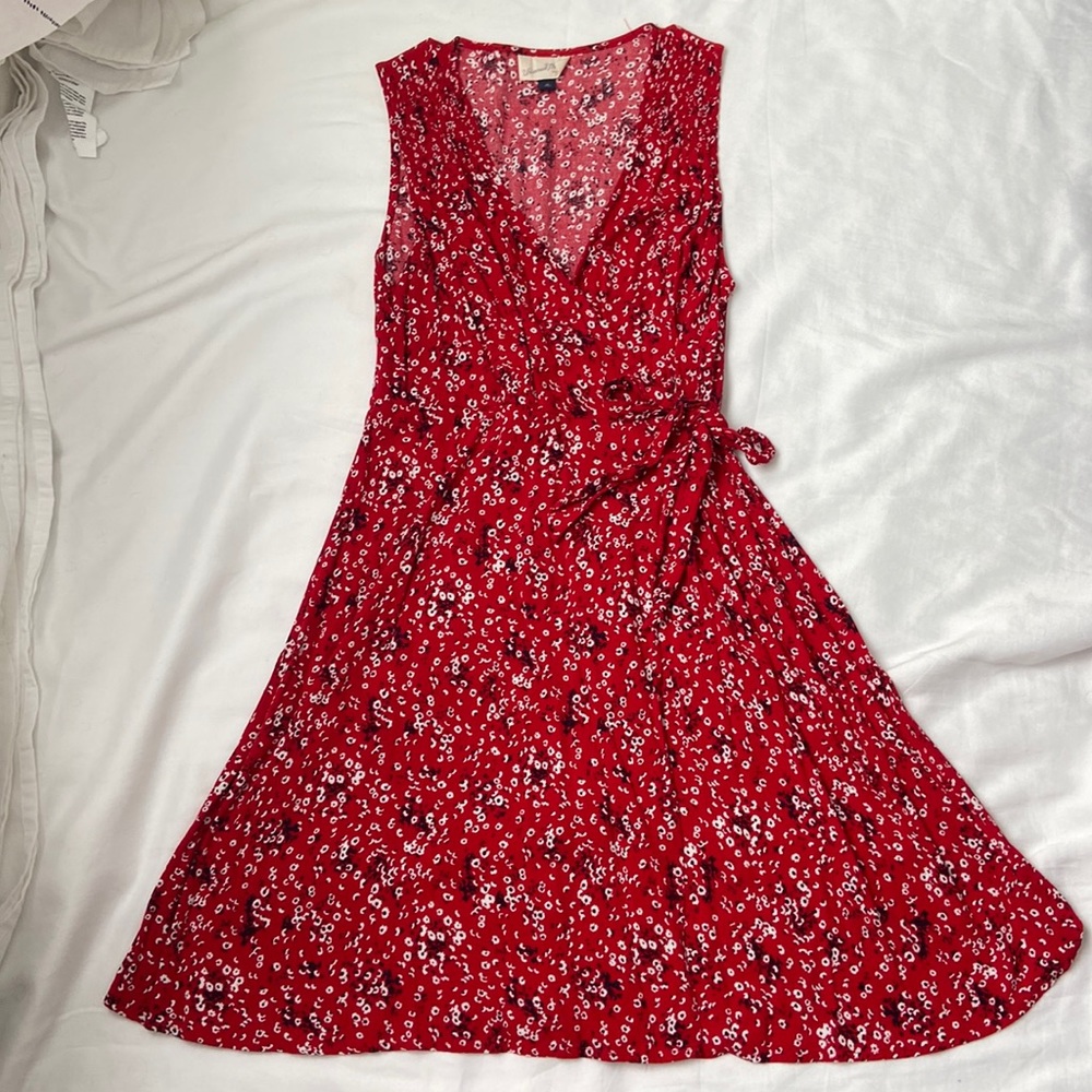 Short red flower dress!